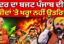 ਕੇਂਦਰ ਦਾ ਬਜਟ ਪੰਜਾਬ ਦੀਆਂ ਉਮੀਦਾਂ ‘ਤੇ ਖਰ੍ਹਾ ਨਹੀਂ ਉਤਰਿਆ