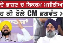 ਚਲਦੇ ਭਾਸ਼ਣ ਚ ਬਿਕਰਮ ਮਜੀਠੀਆ ਨੂੰ ਆਹ ਕੀ ਬੋਲੇ CM ਭਗਵੰਤ ਮਾਨ